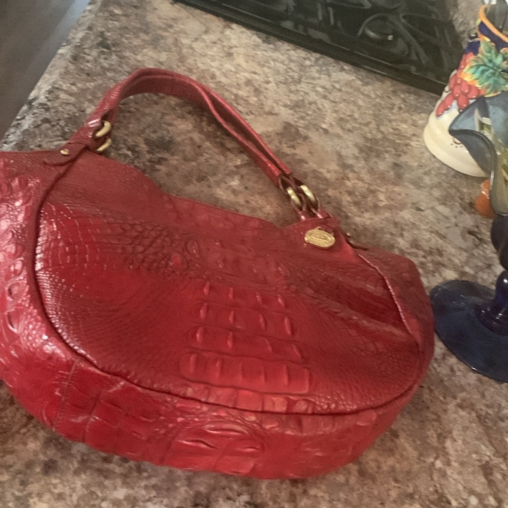 Brahmin Red Leather Shoulder Bag - Picture 3 of 9